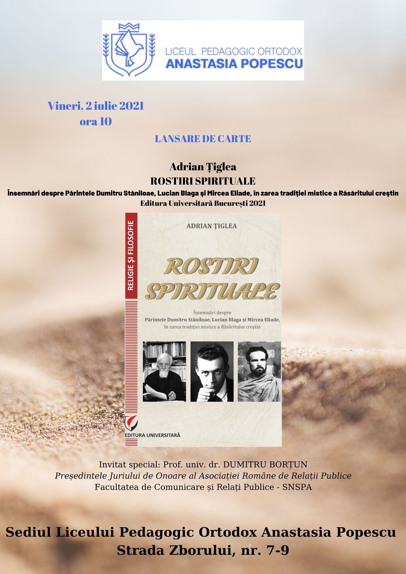 Lansare de carte - Rostiri spirituale - Adrian Tiglea, 2 iulie 2021